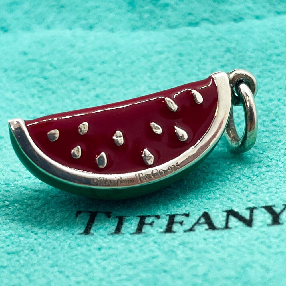 Tiffany & Co. Paloma Picasso Watermelon Charm – .925 Silver, Vintage Enamel - Picture 11 of 14